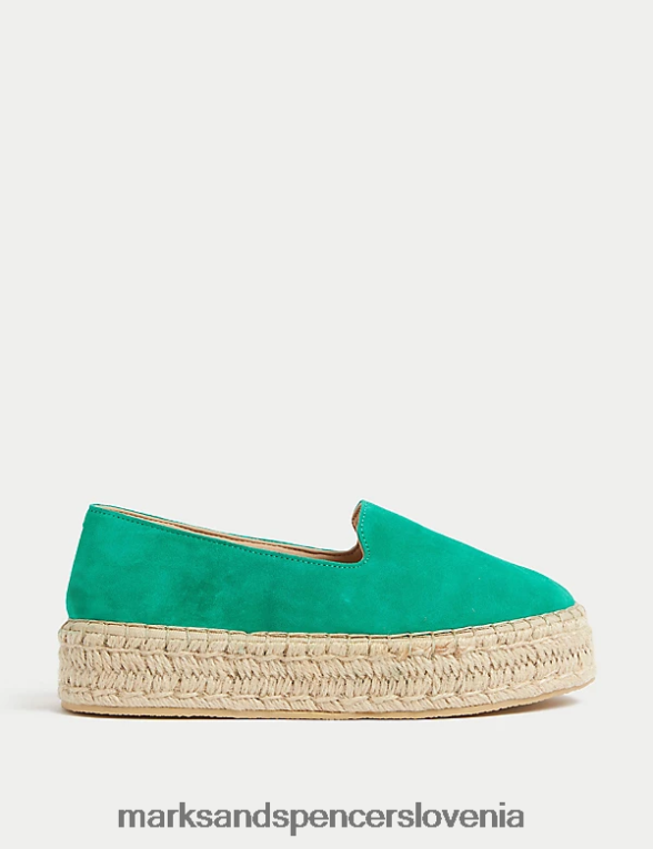 semiš ploščate espadrile srednje zelena Marks & Spencer obutev ženske 6T8F6X3031