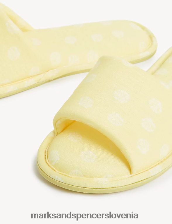 copati z odprtimi prsti v obliki školjke nežno rumena Marks & Spencer obutev ženske 6T8F6X2326
