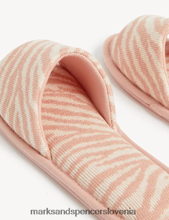 copati z zebrastim potiskom z odprtimi prsti roza mešanica Marks & Spencer obutev ženske 6T8F6X560