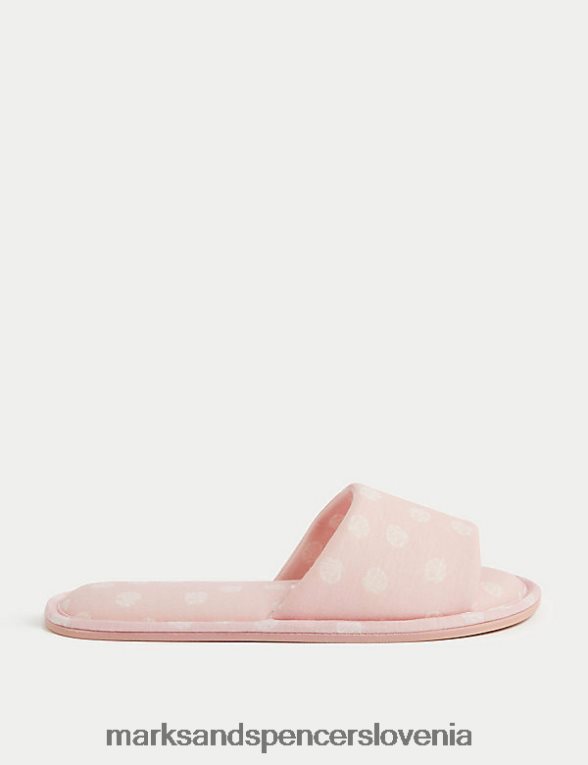 pikčasti mule copati z odprtimi prsti svetlo roza Marks & Spencer obutev ženske 6T8F6X3160