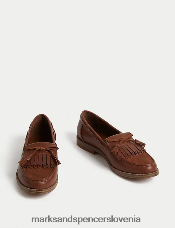 lakirani salonarji s pentljo oreh Marks & Spencer obutev ženske 6T8F6X1177