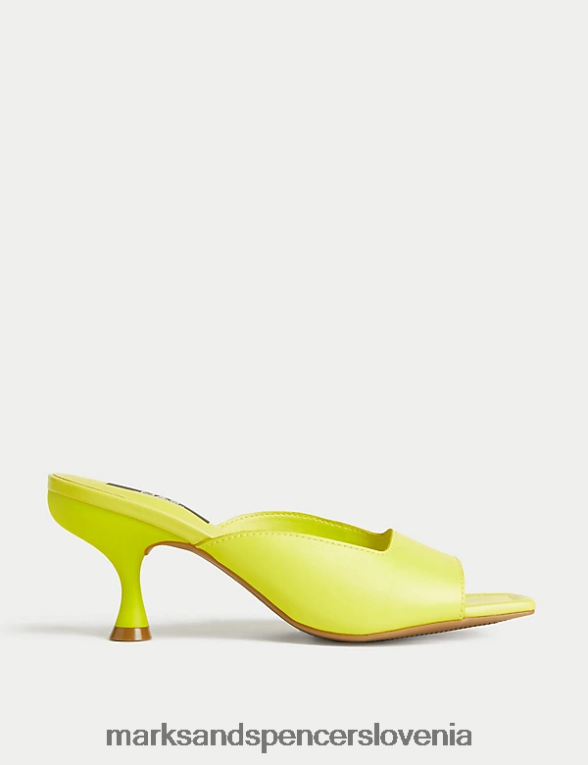 široke usnjene mule z mačjo peto apno Marks & Spencer obutev ženske 6T8F6X2458