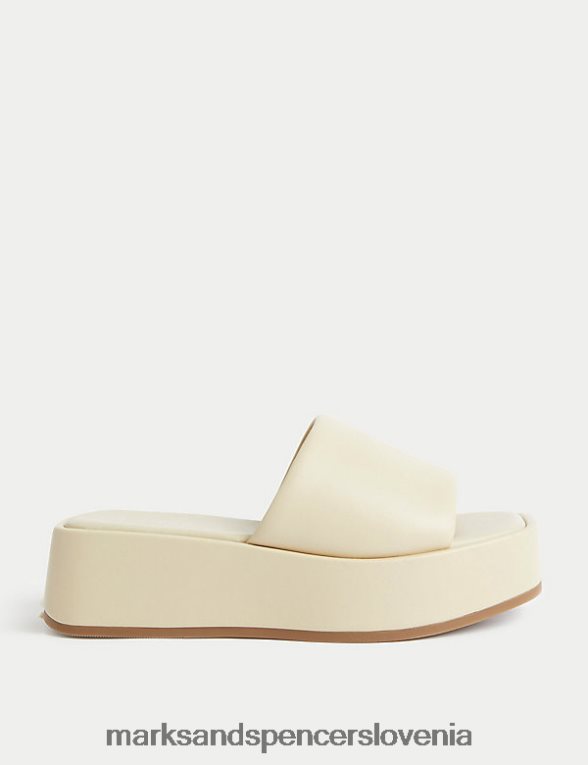mule s kvadratnimi prsti krema Marks & Spencer obutev ženske 6T8F6X3247