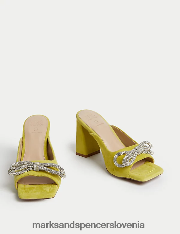 mule z blok peto iz semiša apno Marks & Spencer obutev ženske 6T8F6X115