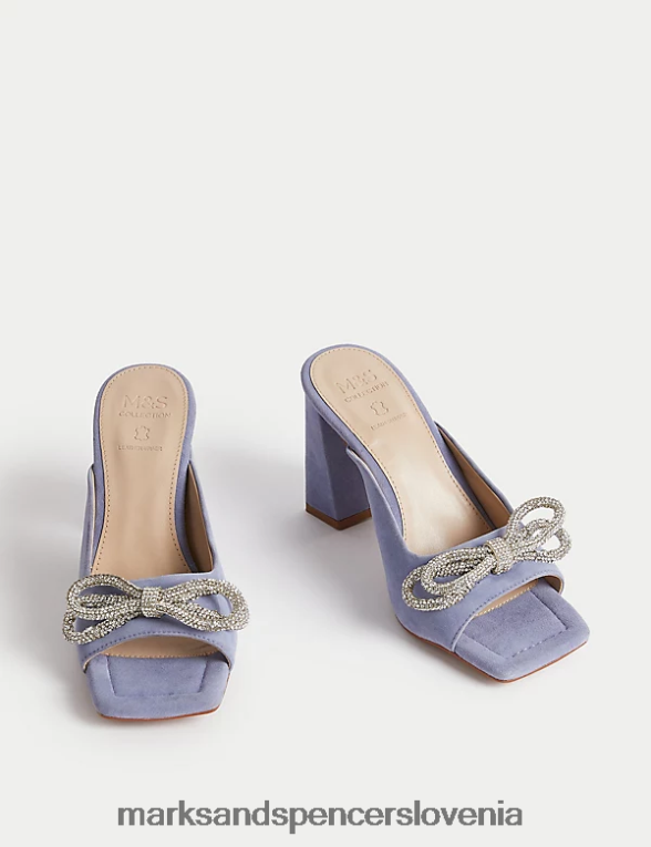 mule z blok peto iz semiša lila Marks & Spencer obutev ženske 6T8F6X429