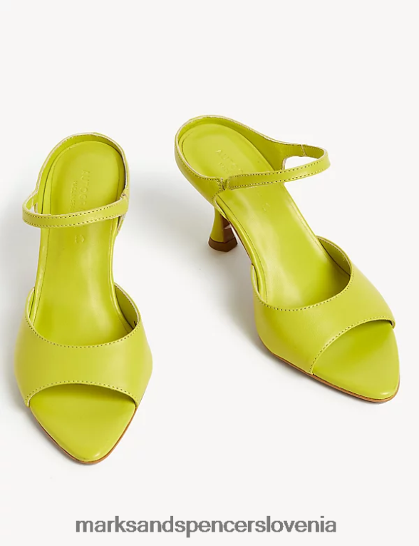 mule z usnjenim paščkom za gleženj s stiletto peto jabolko Marks & Spencer obutev ženske 6T8F6X2077