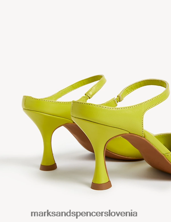 mule z usnjenim paščkom za gleženj s stiletto peto jabolko Marks & Spencer obutev ženske 6T8F6X2077