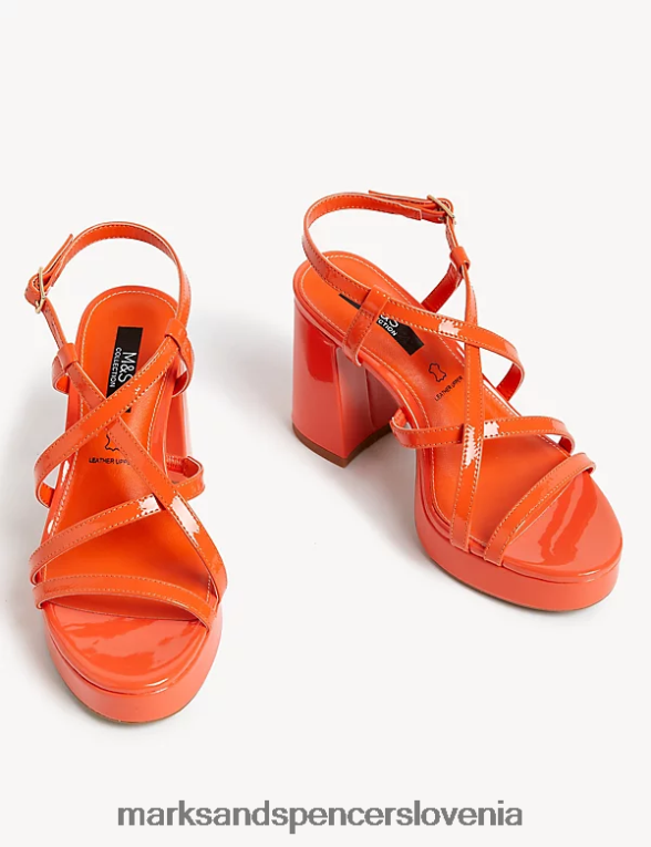 kovinski sandali s platformo s paščki mandarina Marks & Spencer obutev ženske 6T8F6X3157