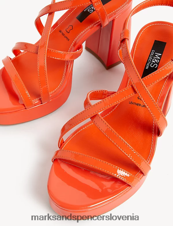 kovinski sandali s platformo s paščki mandarina Marks & Spencer obutev ženske 6T8F6X3157