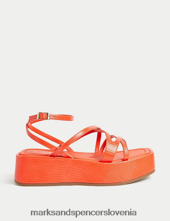 sandali s paščki mandarina Marks & Spencer obutev ženske 6T8F6X2917
