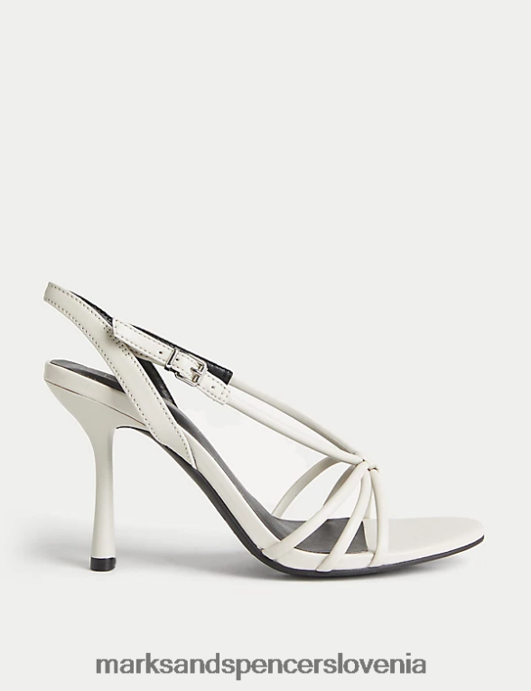 sandali s stiletto peto in zaponko bela Marks & Spencer obutev ženske 6T8F6X1936