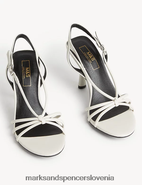 sandali s stiletto peto in zaponko bela Marks & Spencer obutev ženske 6T8F6X1936