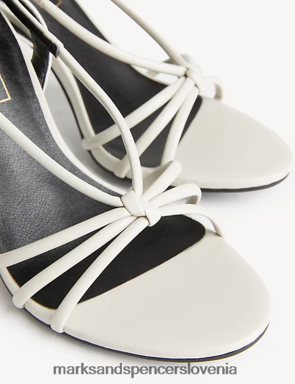 sandali s stiletto peto in zaponko bela Marks & Spencer obutev ženske 6T8F6X1936