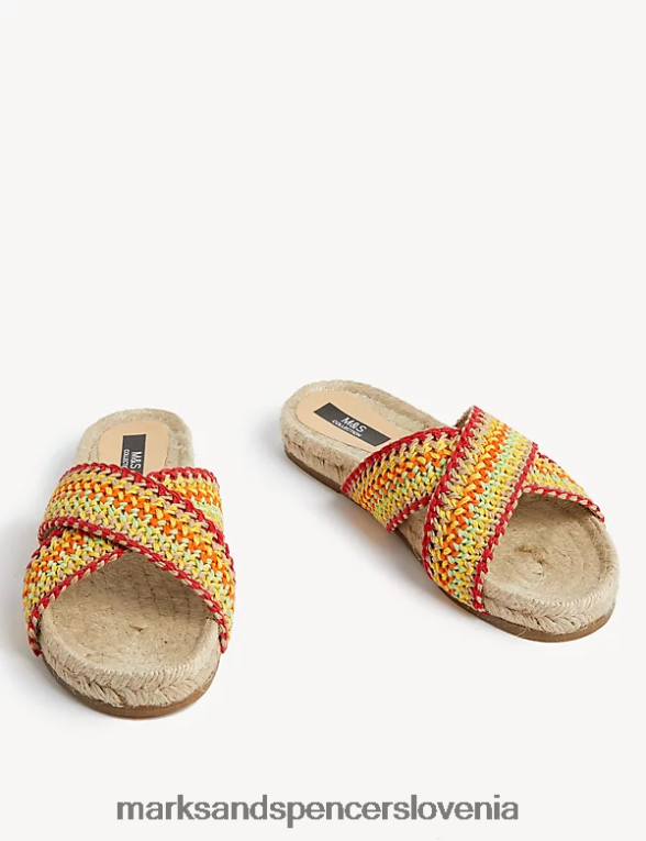 tkane crossover ravne espadrile rumena mešanica Marks & Spencer obutev ženske 6T8F6X693