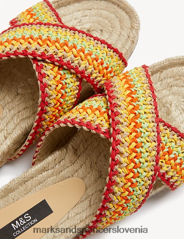 tkane crossover ravne espadrile rumena mešanica Marks & Spencer obutev ženske 6T8F6X693