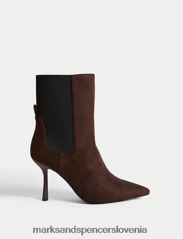 gležnarji s špičasto peto espresso Marks & Spencer obutev ženske 6T8F6X1952