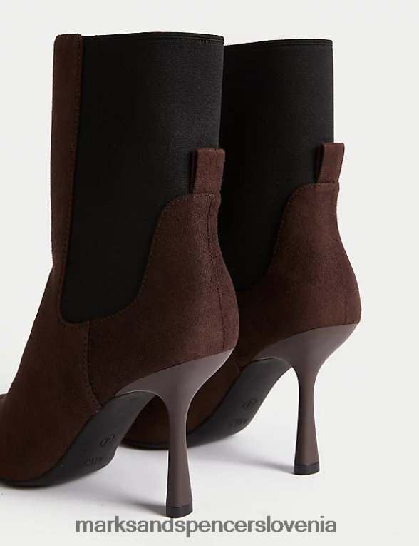 gležnarji s špičasto peto espresso Marks & Spencer obutev ženske 6T8F6X1952