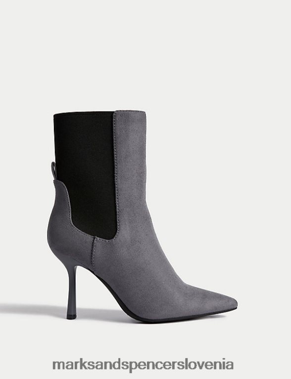 gležnarji s špičasto peto srednje siva Marks & Spencer obutev ženske 6T8F6X1626