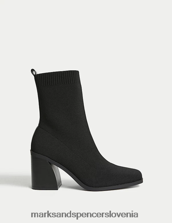 škornji z blok peto Črna Marks & Spencer obutev ženske 6T8F6X1459